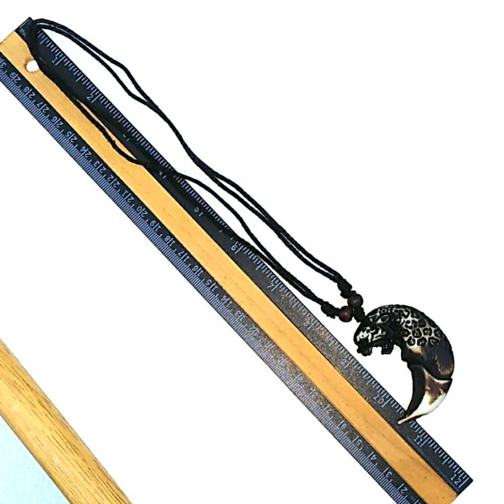 NOS VTG Unique Abstract Crescent Wild Cat Adj. Necklace - Picture 6 of 8
